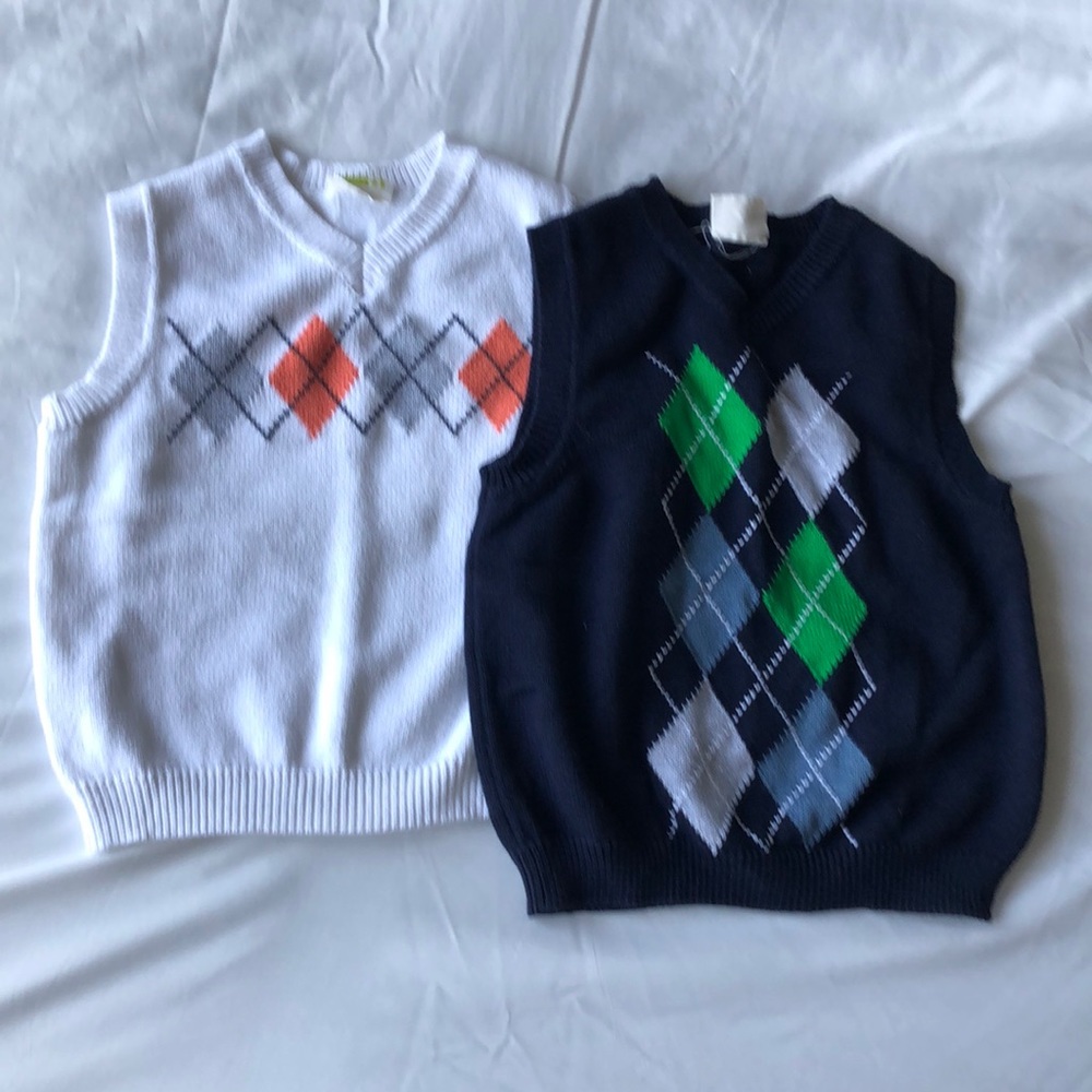 Crazy 8 Argyle Boys Vests NWOT